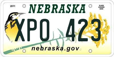 NE license plate XPO423
