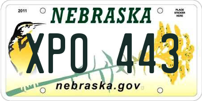 NE license plate XPO443