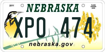 NE license plate XPO474