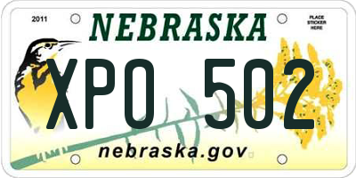 NE license plate XPO502