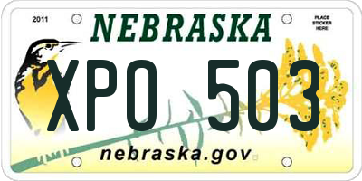 NE license plate XPO503