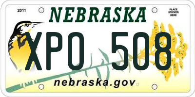 NE license plate XPO508