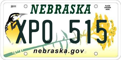NE license plate XPO515