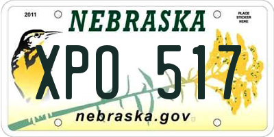 NE license plate XPO517