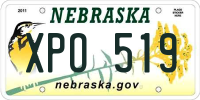NE license plate XPO519