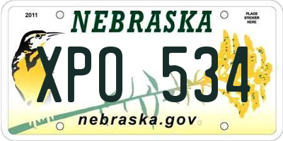 NE license plate XPO534
