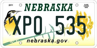 NE license plate XPO535