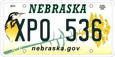 NE license plate XPO536
