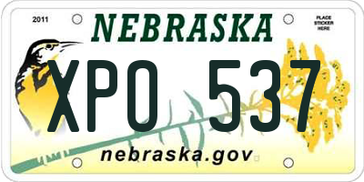 NE license plate XPO537
