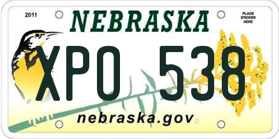 NE license plate XPO538