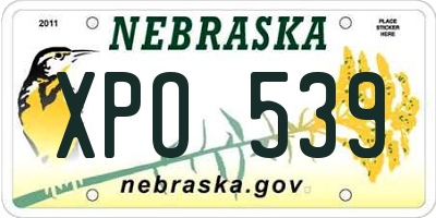 NE license plate XPO539