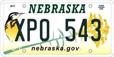 NE license plate XPO543