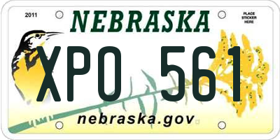 NE license plate XPO561