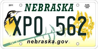 NE license plate XPO562