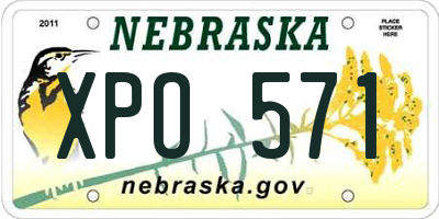 NE license plate XPO571