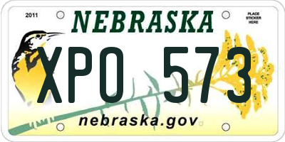 NE license plate XPO573