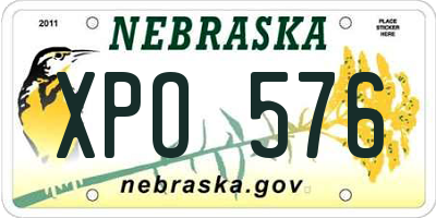 NE license plate XPO576