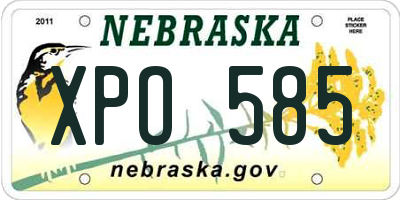 NE license plate XPO585