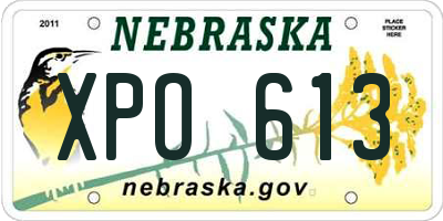 NE license plate XPO613
