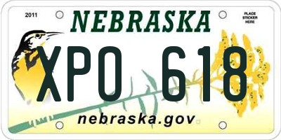 NE license plate XPO618