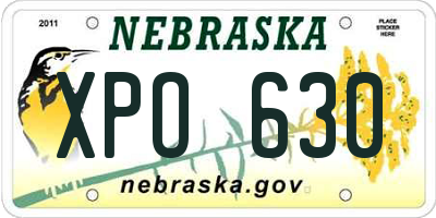 NE license plate XPO630