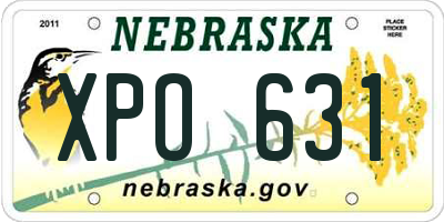 NE license plate XPO631