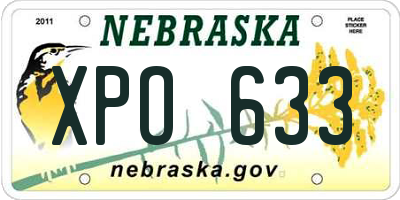 NE license plate XPO633