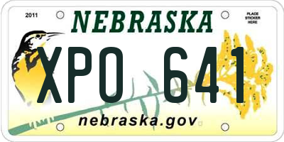 NE license plate XPO641