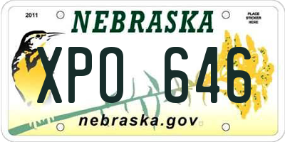 NE license plate XPO646