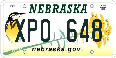 NE license plate XPO648