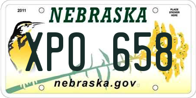 NE license plate XPO658