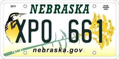 NE license plate XPO661