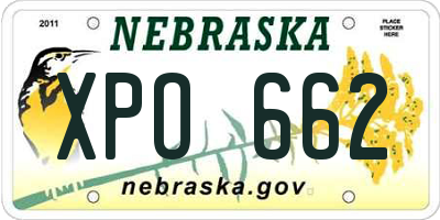NE license plate XPO662