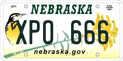 NE license plate XPO666