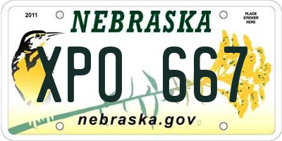 NE license plate XPO667