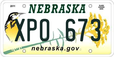 NE license plate XPO673