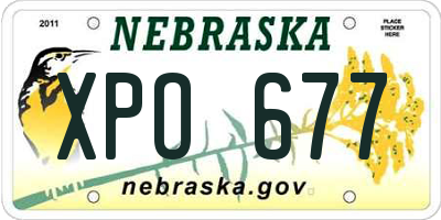 NE license plate XPO677