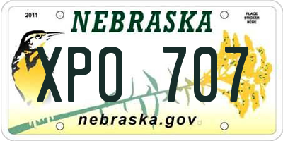 NE license plate XPO707