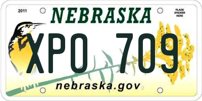 NE license plate XPO709