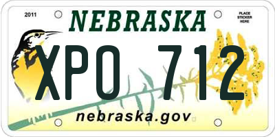 NE license plate XPO712
