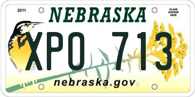 NE license plate XPO713