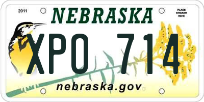 NE license plate XPO714