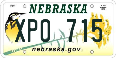 NE license plate XPO715