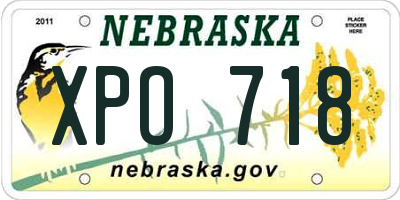 NE license plate XPO718