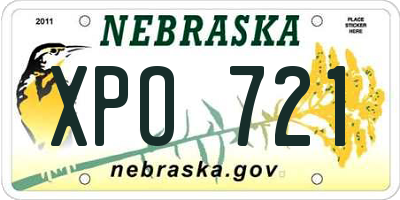 NE license plate XPO721