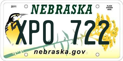 NE license plate XPO722