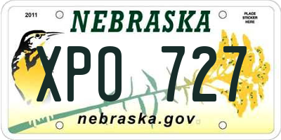 NE license plate XPO727