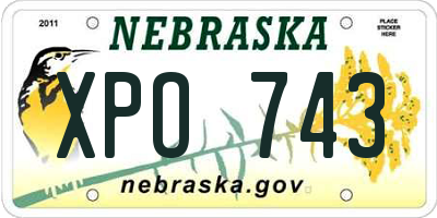 NE license plate XPO743