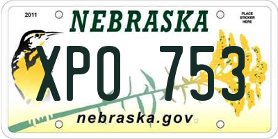 NE license plate XPO753