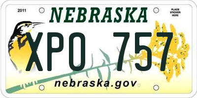 NE license plate XPO757